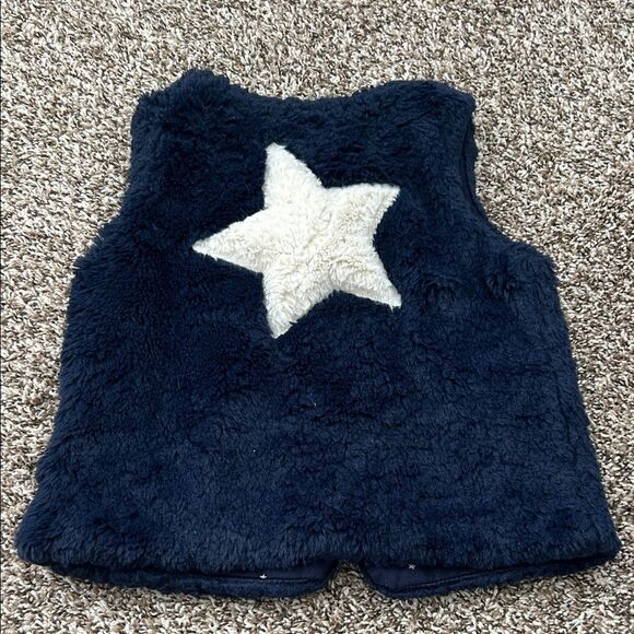 Mini Boden Other - Mini Boden Plush Navy Star Kids Vest - Soft Faux Fur